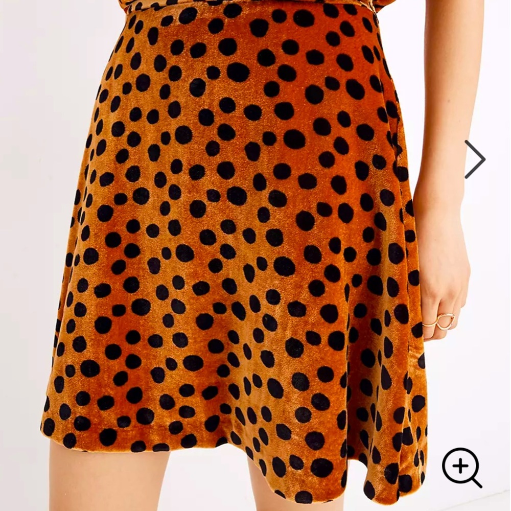 Madewell Velvet Swing Polka Dot Mini Skirt 20